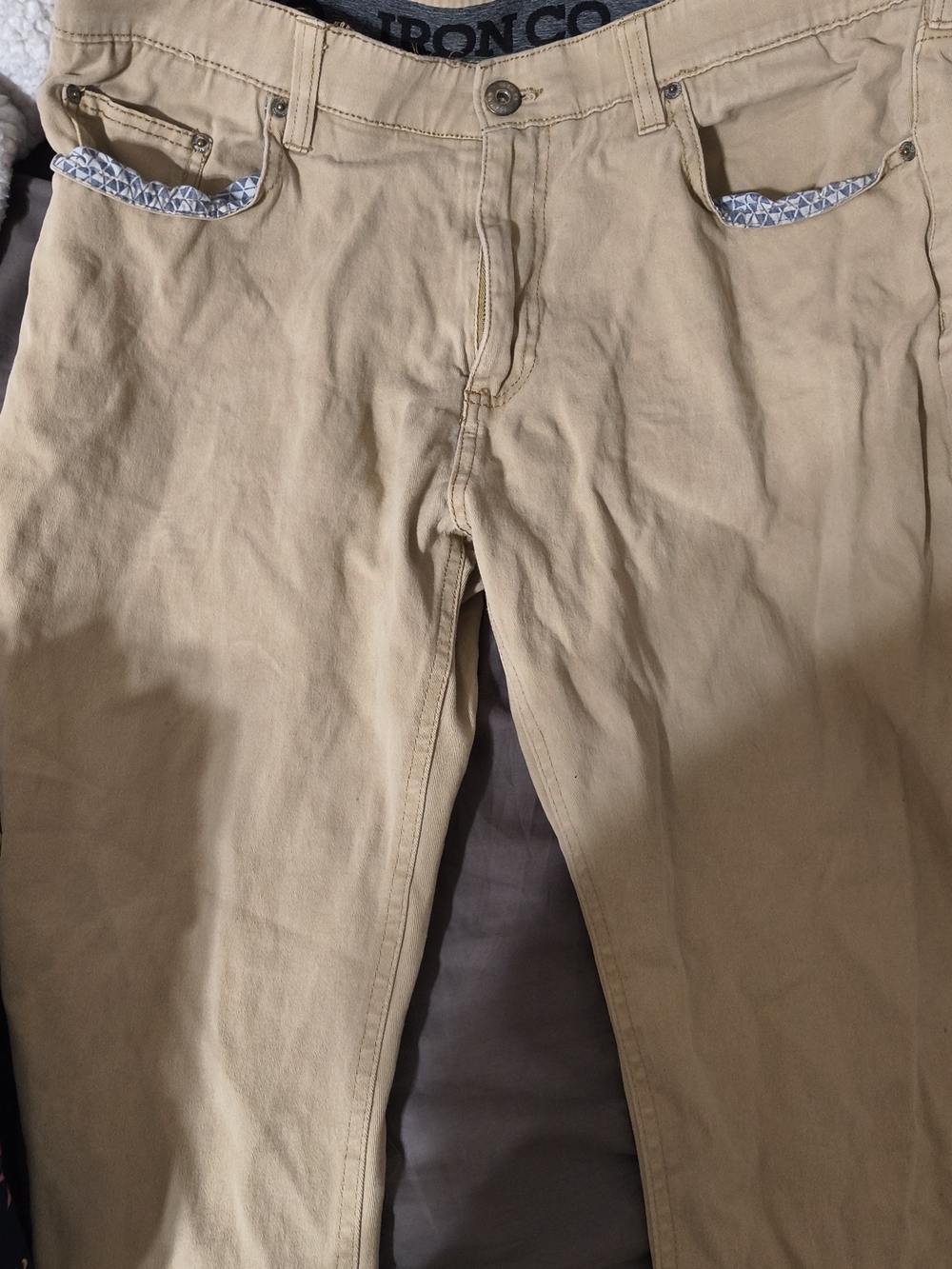 Iron Co. Men's Tan Chino Pants - Straight Comfort 36 X 30